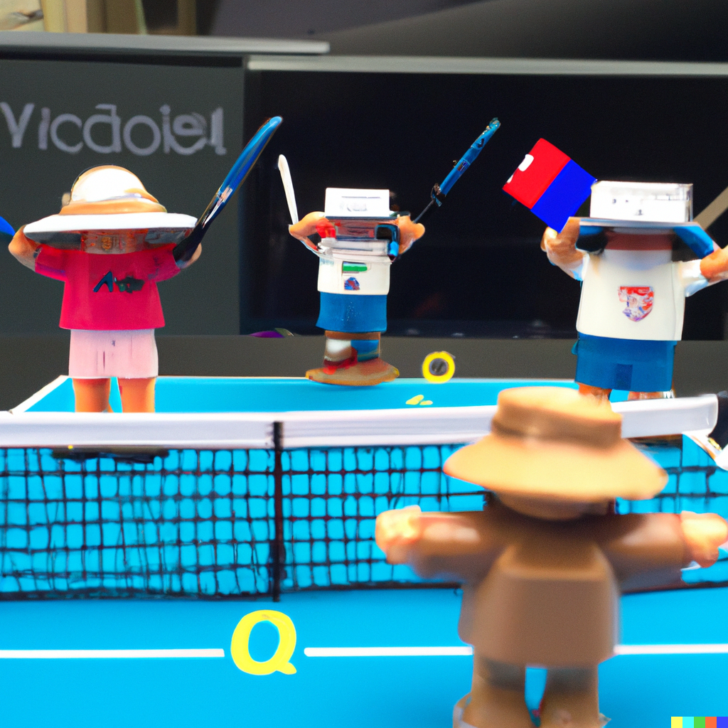 Roblox characters playing Tennis