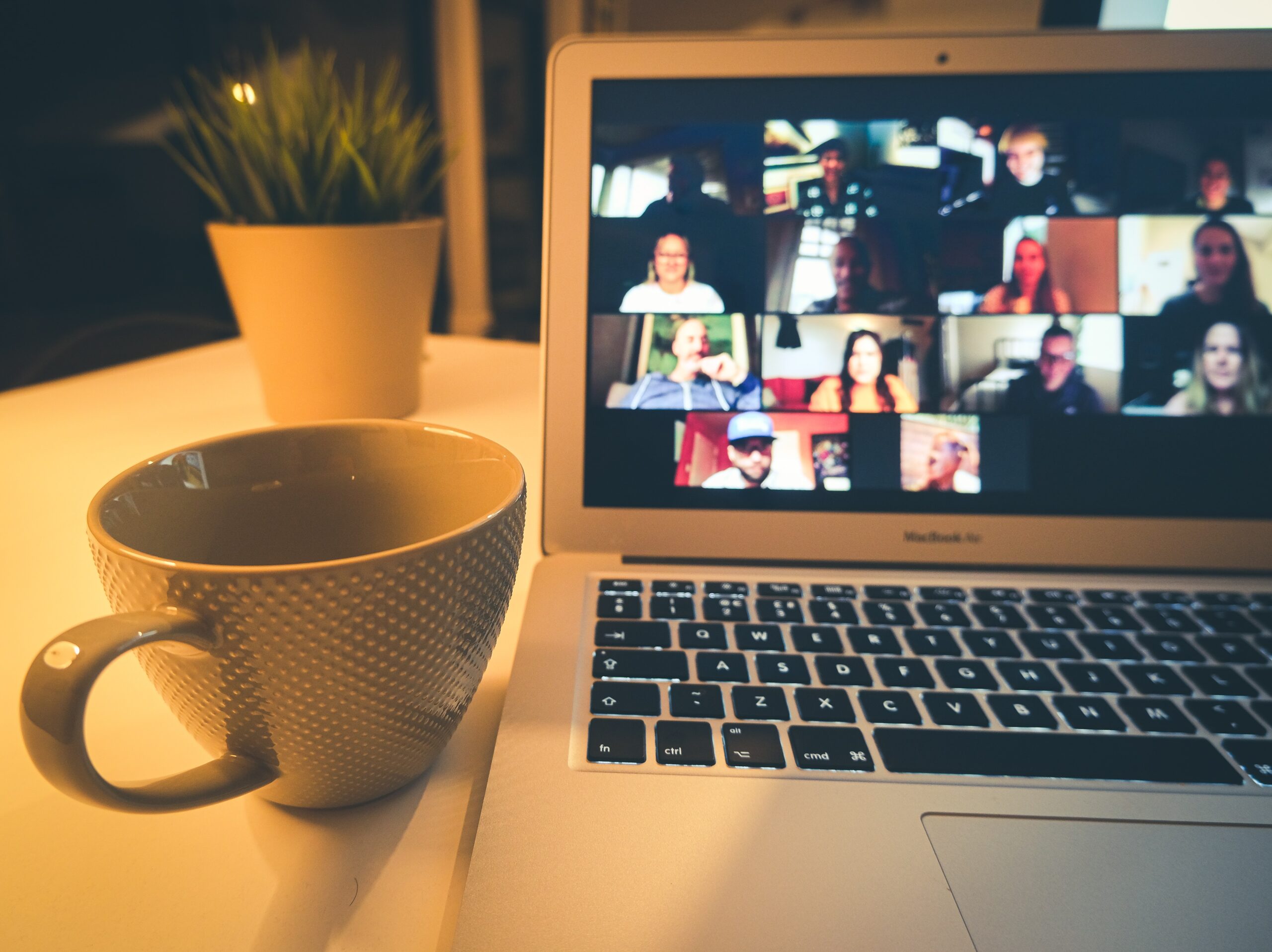 Macbook Air image of people having a video call