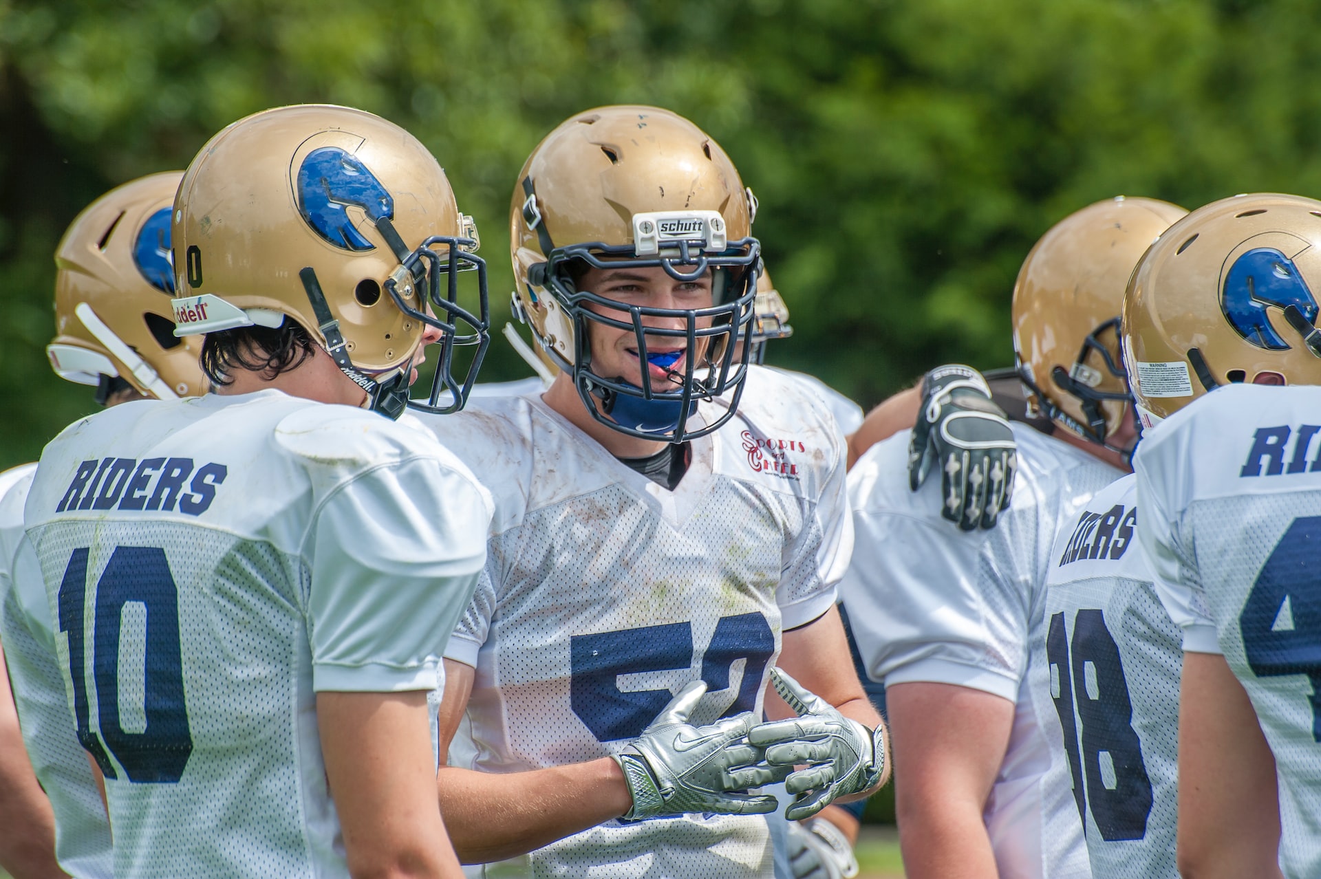 American football players in formation