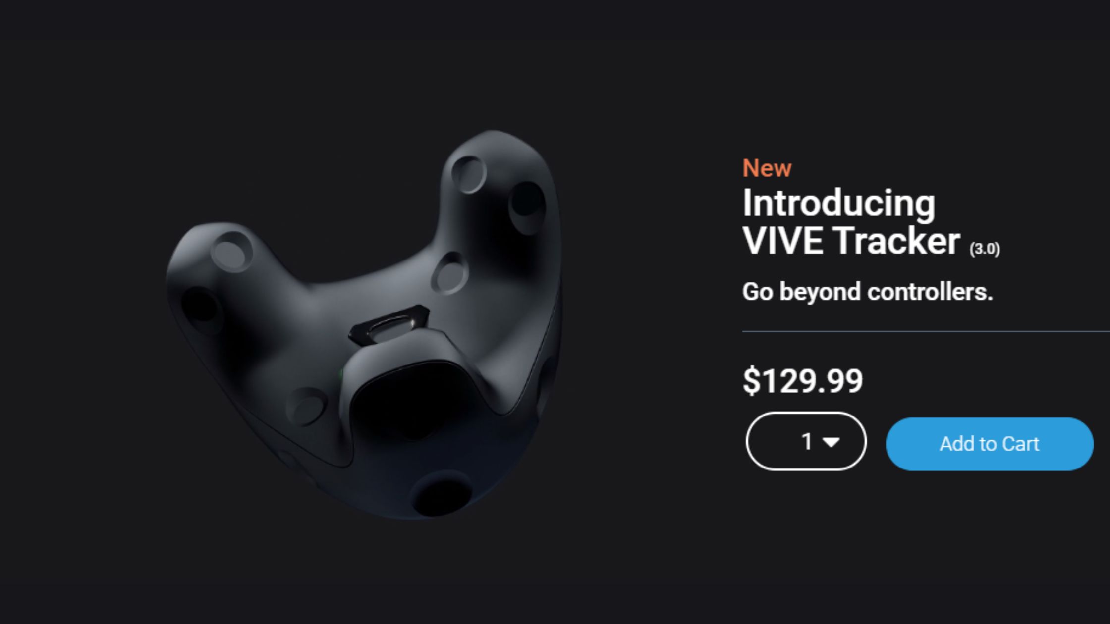 HTC VIVE tracker sells for $129.99 on the website