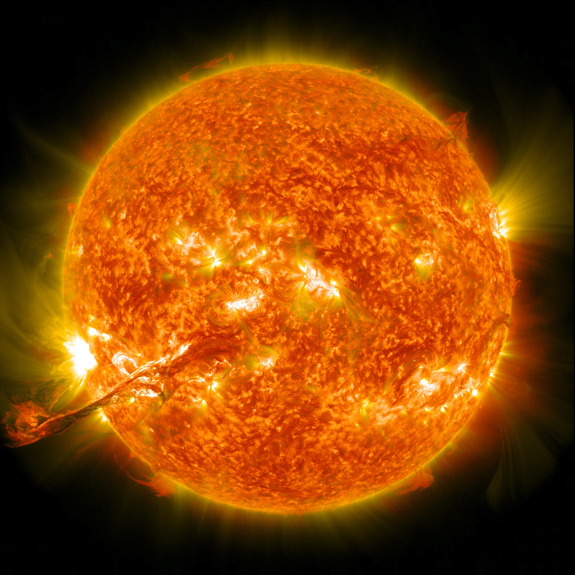 A corona mass ejection erupts from our sun on August 31, 2012